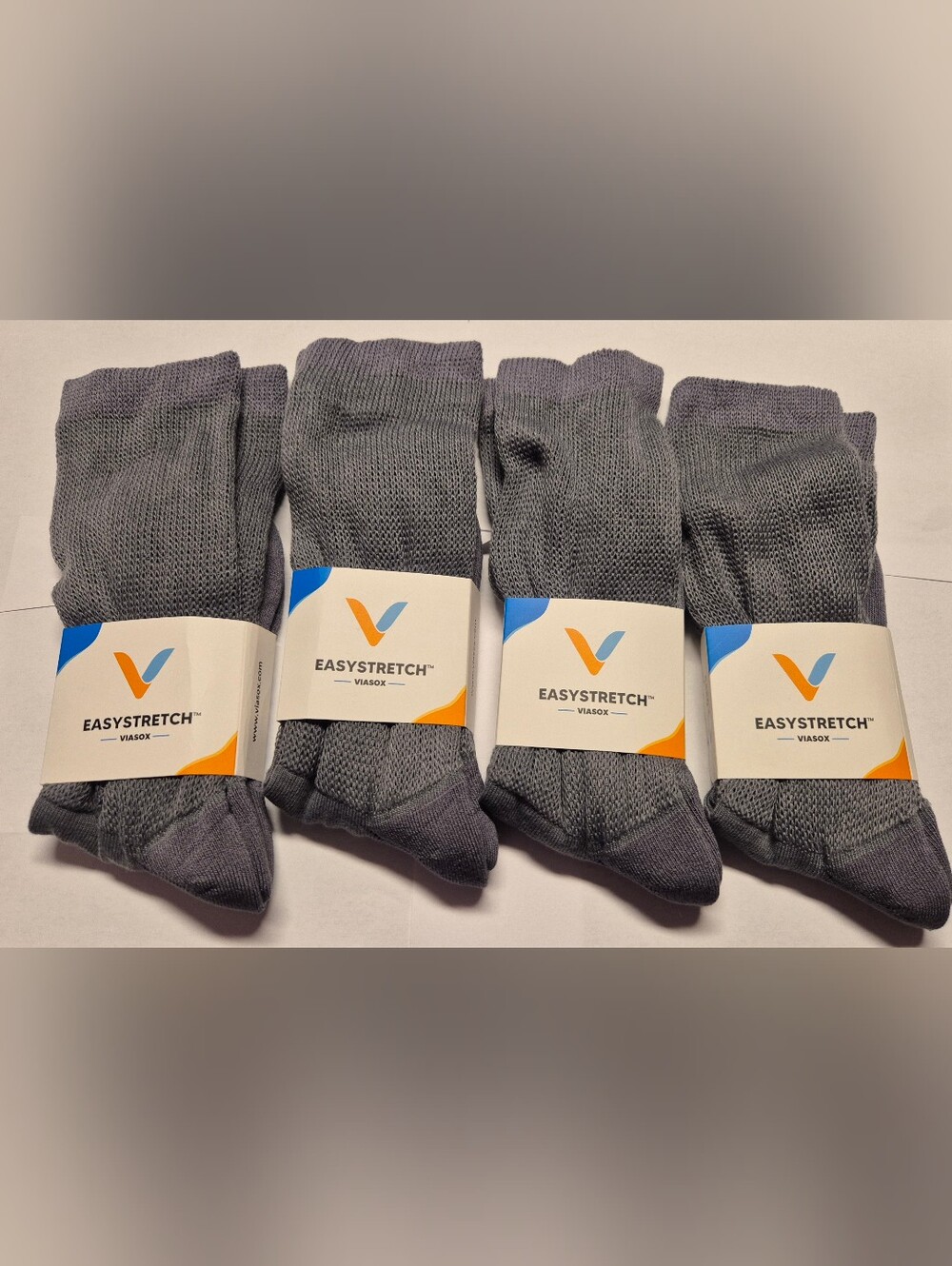 Easy Stretch Crew Gray Socks L/XL